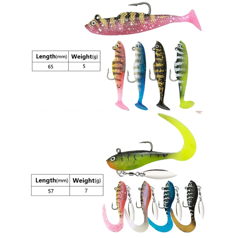 High Quality Floating T-Tail Soft Fat Worm Salt Water Fishing Lures Bait