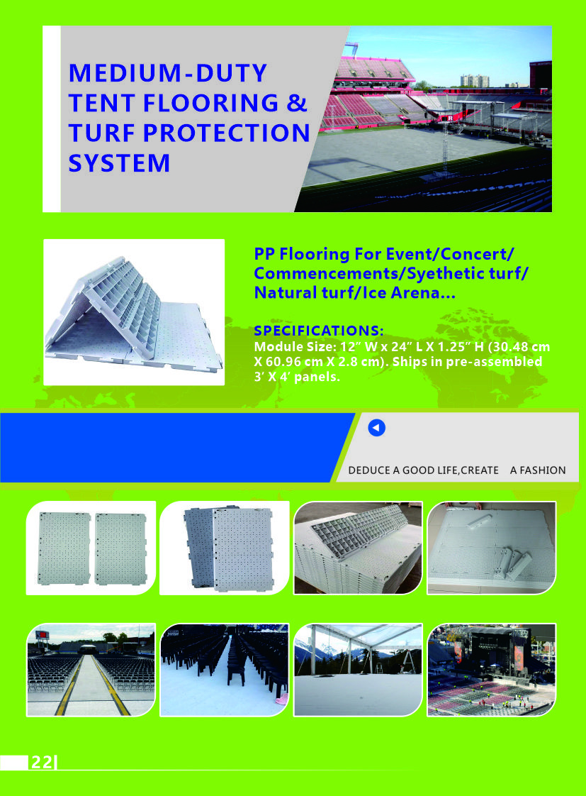 Polypropylene Temporary Outdoor Flooring Lightweight Portable Tent Flooring