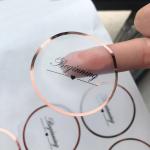 Transparent Carton Sticker Clear Gold Foil Stickers Self Adhesive CMYK PVC