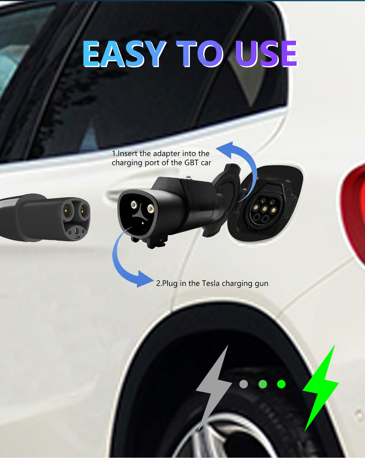 7kW Tesla EV Charging Adapter NACS to GBT Car Connector Socket Switch for 220V Input Voltage Condition