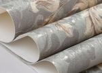 Rustic Embossed Washable Vinyl Wallpaper , Symmetrical Floral Pattern Wallpaper