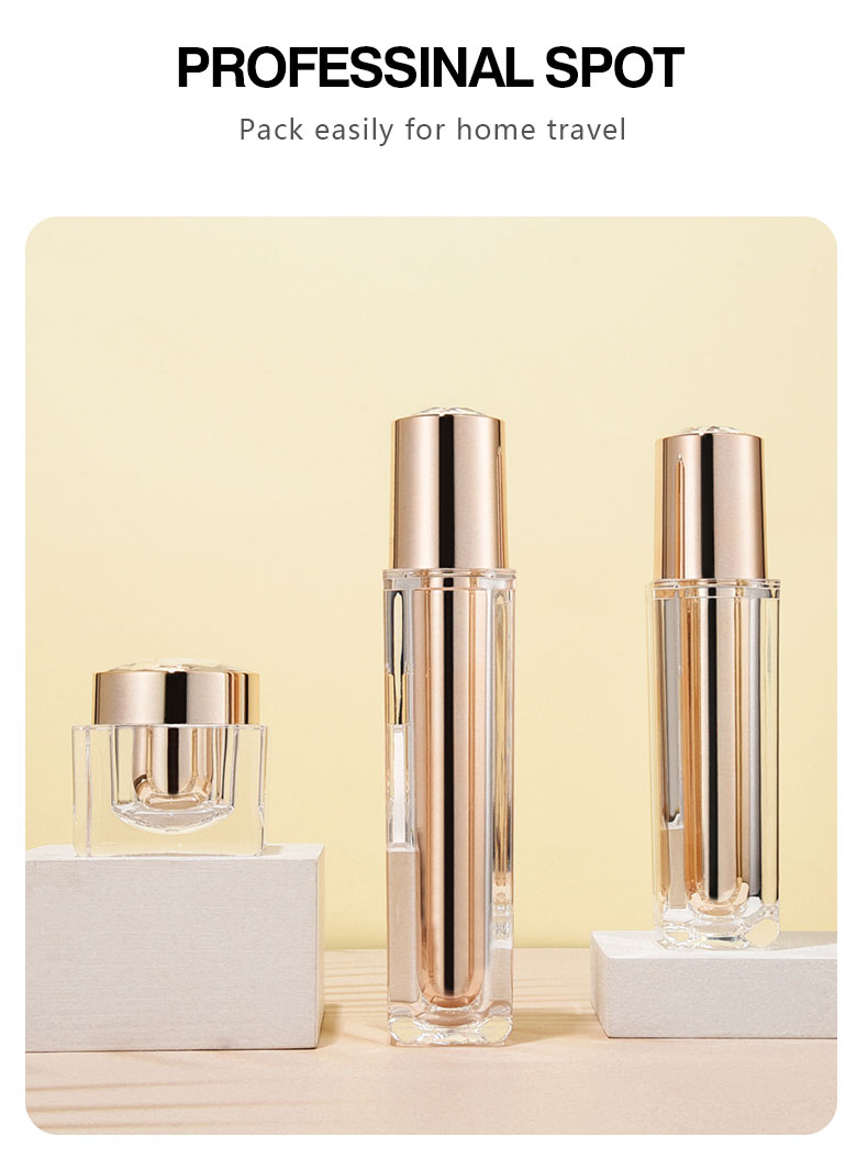 Round Plastic Acrylic Luxury Cosmetic Cream Lotion Pump Bottle 50ml