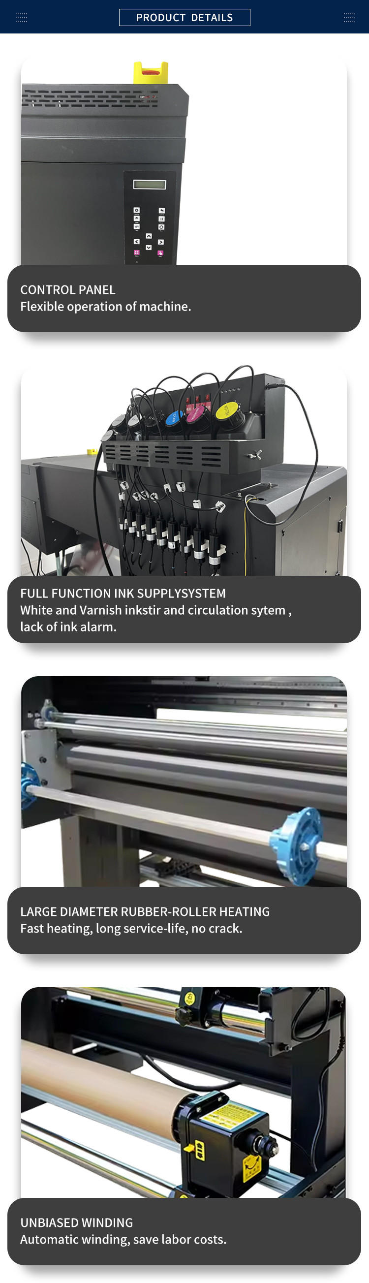 A1 60cm Uv Dtf Printer CMYK + White Varnish Ink Roll To Roll Sticker Printing