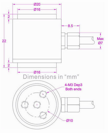 200N cylindrical load cell 500N