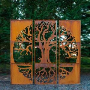 Quality Large Wind Corten Metal Privacy Screen 1720mm*1120mm Metal Garden Art Panels wholesale