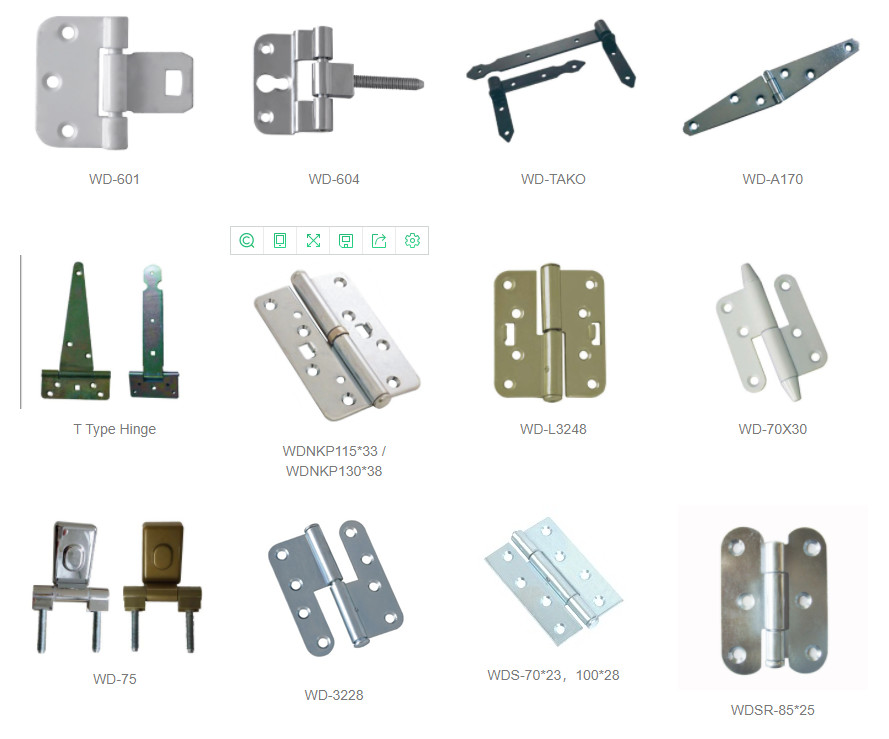 Powder Coated Door Steel Hinges Zinc Alloy Up Down Adjustable