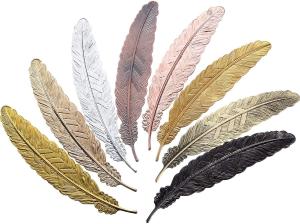 Quality Gold Silver Metal Feather Bookmark Engraved wholesale