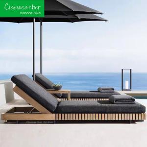 Quality Teak Wood Sunlounger Sun Lounger for Hotel Restaurant Banquet Home Coffee Durable Wooden Chair Outdoor Recliner Lounge wholesale