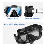 Tempered Glass Silicone Snorkeling Goggles Diving Mask Wide View For Underwater