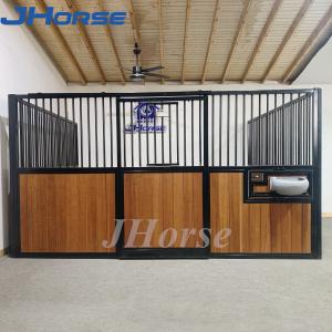 Quality 10 Feet 12 Feet 14 Feet Black Powder Coated Horse Stall Fronts Filling Bamboo wholesale