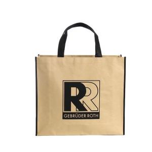 Quality Solid Gold Logo CMYK OEM 120gsm Non Woven Paper Bag wholesale