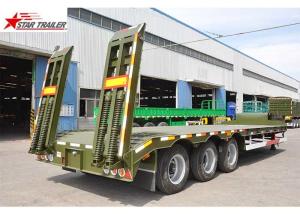 Quality High Capacity Low Loader Semi Trailer, Steel Heavy Duty Low Bed Trailers wholesale