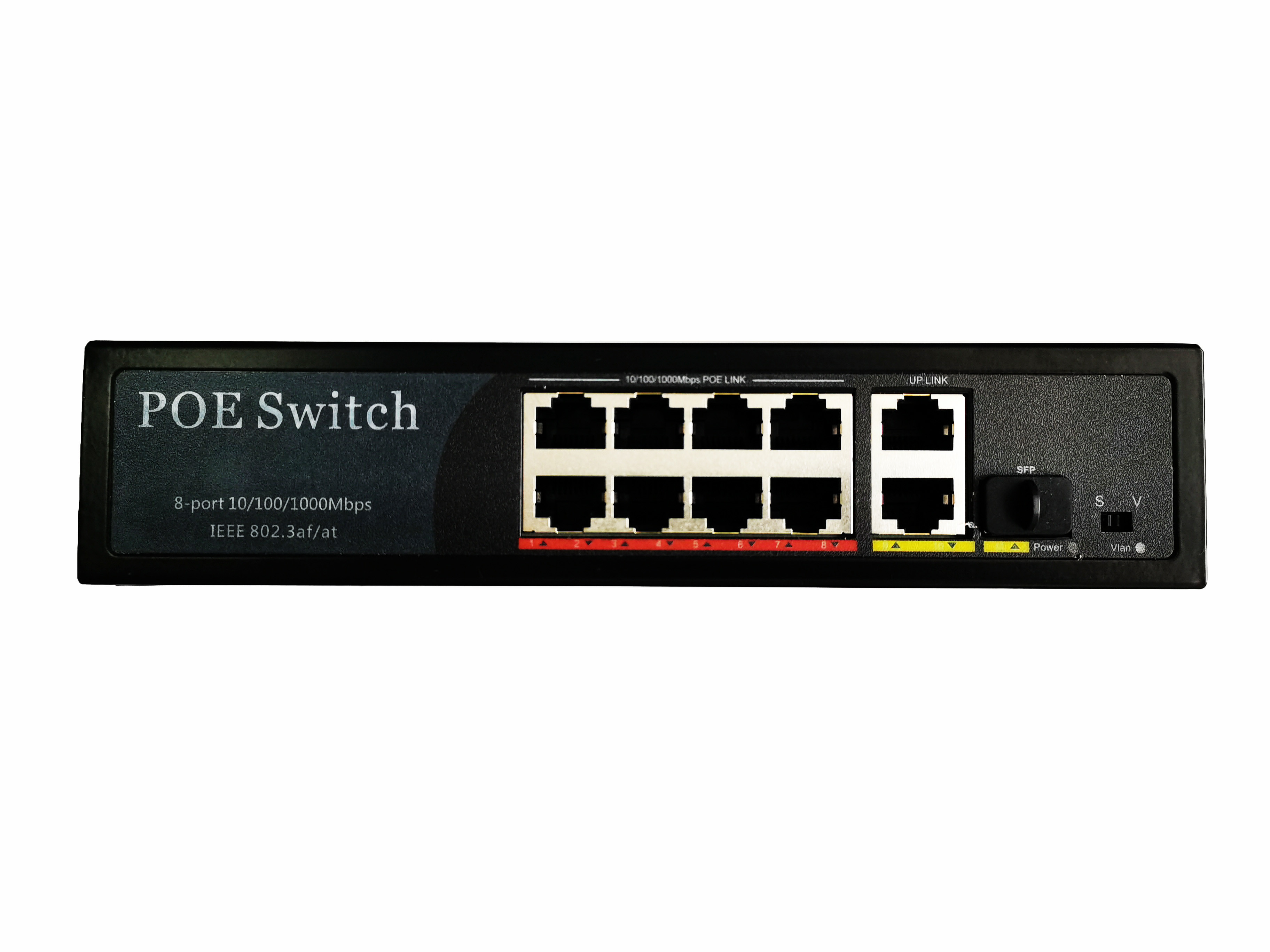 HK-8G 8 ports 1000m PoE switch with 2 1000m 1SFP uplink