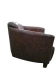 Brown Single Italian Leather Sofa Chair For Living Room