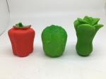 Vinyl Vegetables Rubber Bath Toys Squeezing Sound Muti Colors / PMS Available
