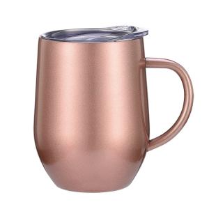Quality 12oz Double Wall Stainless Steel Vacuum Flask Eggshell Coffee Tumbler wholesale