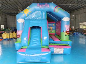 Quality Commercial Outdoor Bouncer Infant Games Peppa Pig Cartoon Inflatable Bounce House With Slide Inflatable Combo For Kids wholesale