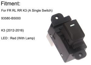 Quality K3 Single Universal Electric Window Switch FR RL RR For Hyundai Red Light wholesale