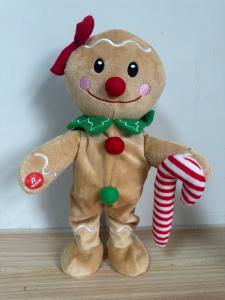 Quality Hot Selling 2023 Wholesale Singing and Dancing Plush The Gingerbread Man for Xmas wholesale
