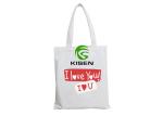 Durable Thick Organic Cotton Canvas Bags , Logo Printed White Cotton Tote Bag