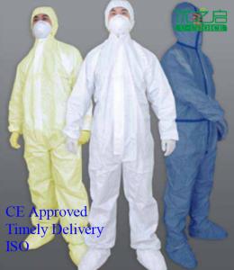 Quality Zippered Waterproof Disposable Overalls , Safety White Disposable Overalls wholesale