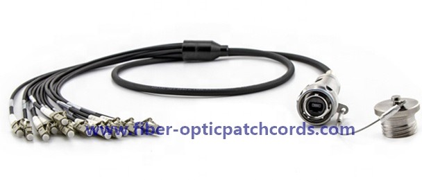 Field tactical use RRU BBU Waterproof J599 MPO-LC 900μm Single Mode Patch Cord 0.9mm
