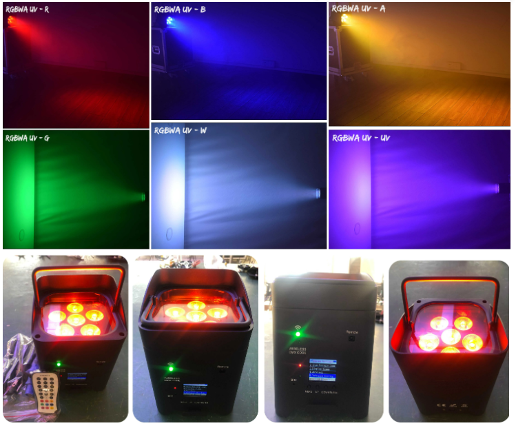 Stage LED Uplights RGBW Par Light DMX Controlled Wireless 6 X 18w For Weddings