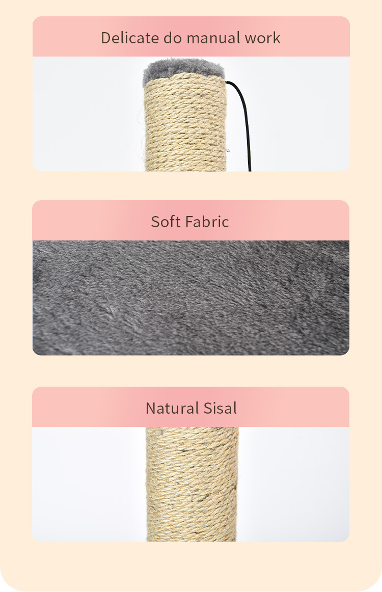 Sustainable Cat Scratcher Ball Sisal Cat Climbing Tree Cat Scratch Post with Room Space Selection Support Eco-friendly