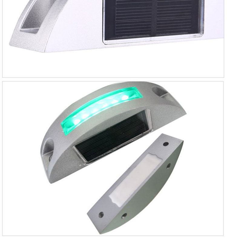 Embedded Solar Road Stud with Aluminum and LED Warning in Red Blue Yellow White Green