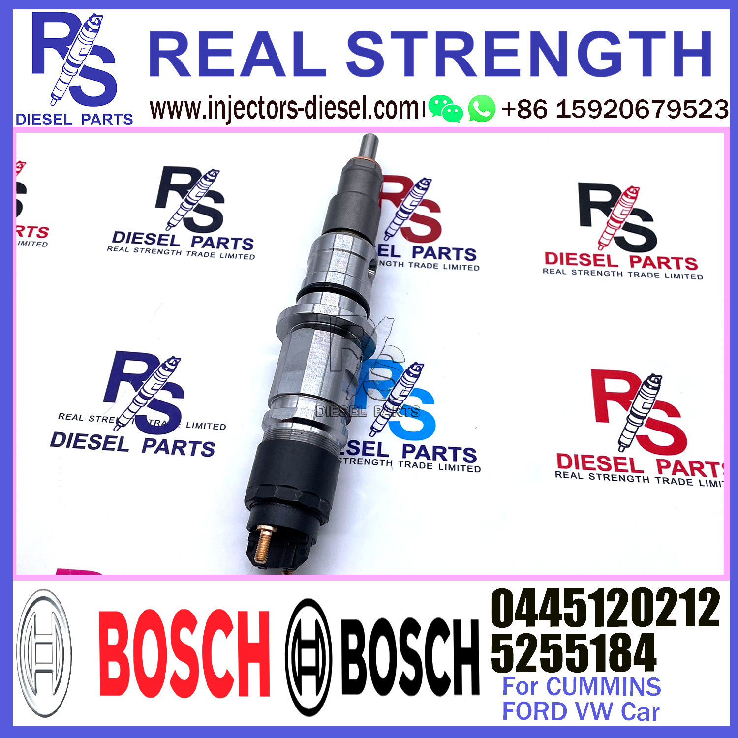 Diesel Common Rail Feul Injector 0445120212 5255184 for Cummins FORD VW