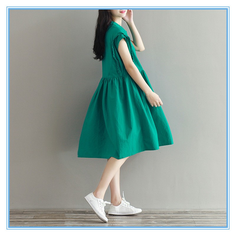 Fashion Loose Style Casual Women Plus Size Dresses Fat Girls Clothing