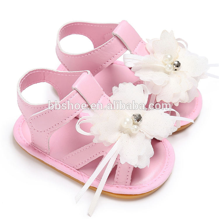 New designed Sandals Anti-slip Flower Wedding party Princess Toddlers Baby shoes