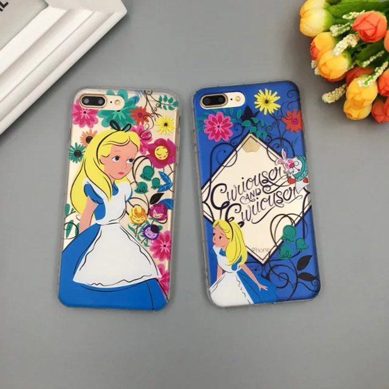 Soft TPU Three-dimensional Relief Flower Maid Pattern Cell Phone Case Cover for iPhone 7 6s Plus
