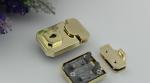 Wholesale zinc alloy hardware accessories shiny gold metal purse turn lock for