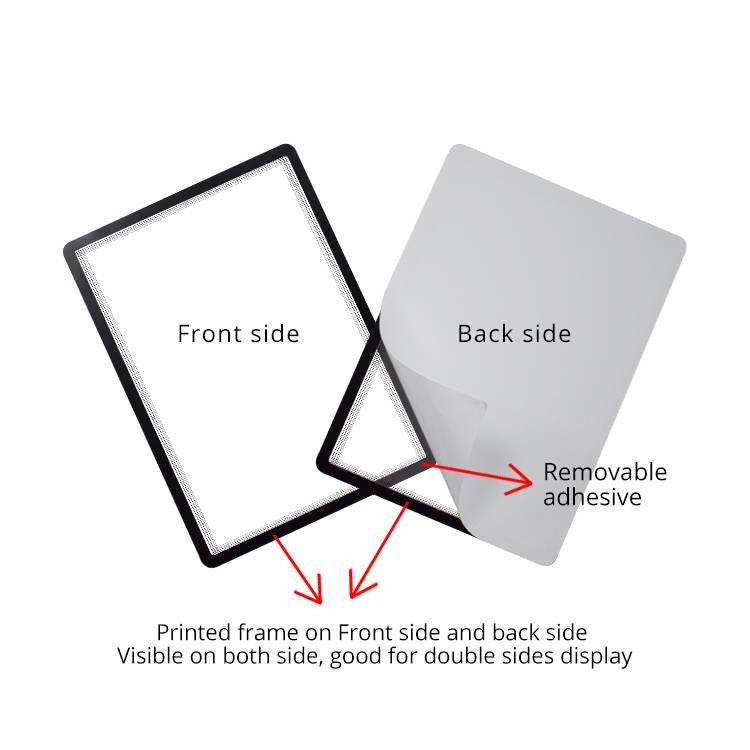 A5 A4 Self Adhesive Document Holder Double Side Display Round Corner RFW1906