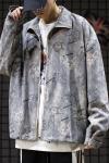 OEM ODM Light Yellow Washed Men Denim Jacket 100% Polyester