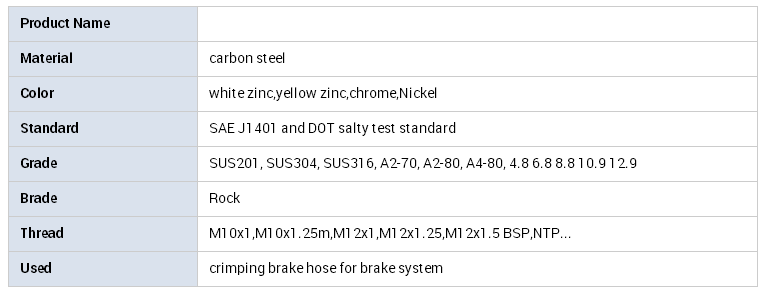 STAINLESS STEEL MATERIAL BRAKE HOSE FITTINGS SINGLE BANJO BOLT M12 X 1.25