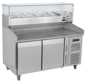 Quality 2 Doors Refrigerated Pizza Prep Table Fan Cooling 1510x800x1420mm wholesale