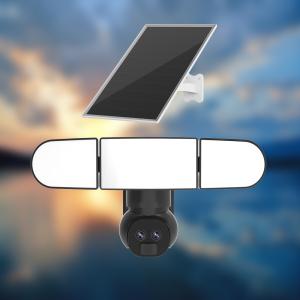 Quality 12X Zoom Continuous Recording Security Camera 2MP 4MP Solar Floodlight Camera wholesale