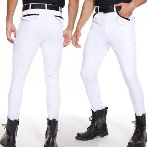 Quality White Men Horse Riding Legging Half Knee Silicone Equitacion Breeches wholesale