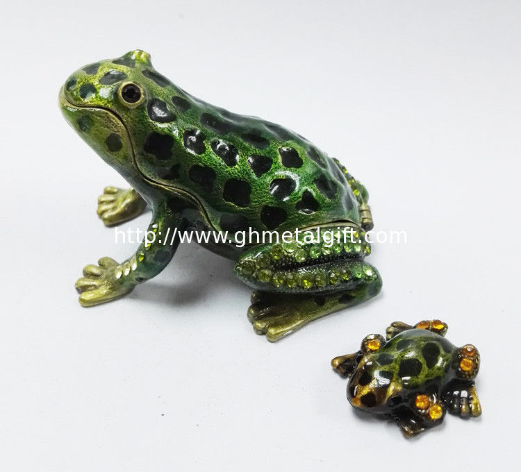 Baby Mum Frog trinket jewelry box metal frog trinket box treasure box metal jewelry box