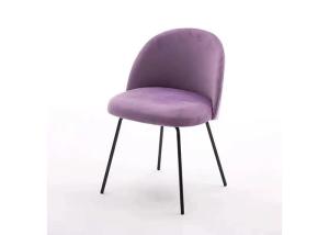 Quality 50pcs Purple Banquet Modern Velvet Dining Chairs With Metal Legs wholesale