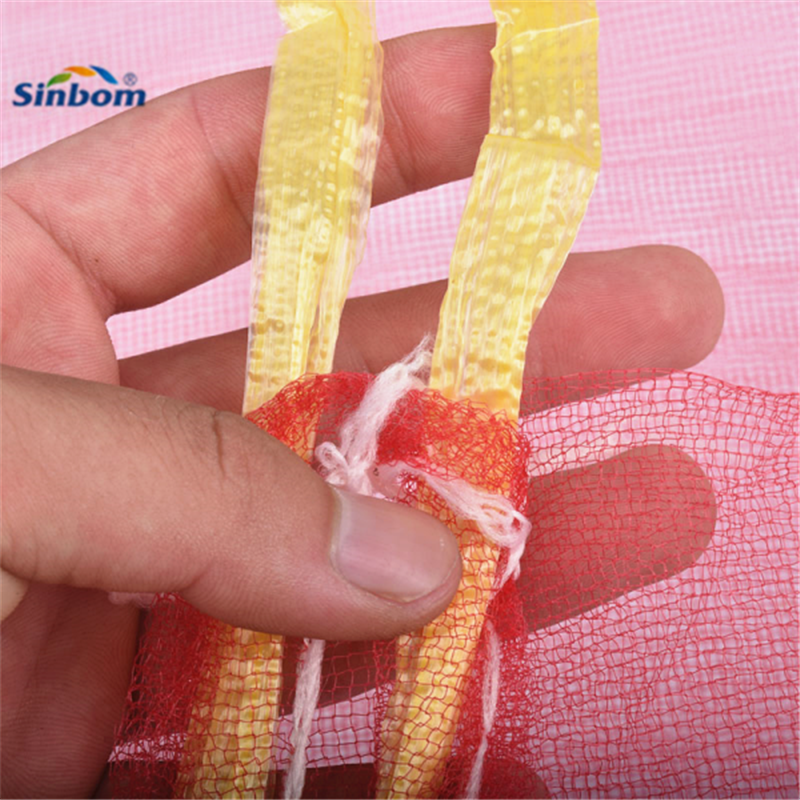 Red Color Tubular HDPE Monofilament Mesh Bag for Onions Vegetables and Fruits Perfect