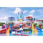 Family Children Water Park Playground with Fiberglass Slide for Fun