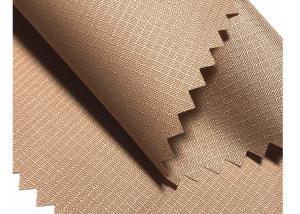 Quality 0.15 Grid 240t 75d*75d poly pongee Khaki color anti-velvet coating waterproof workwear fabric wholesale