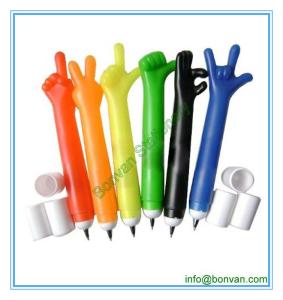 Quality finger plastic pen, promotional finger shape ball pen wholesale