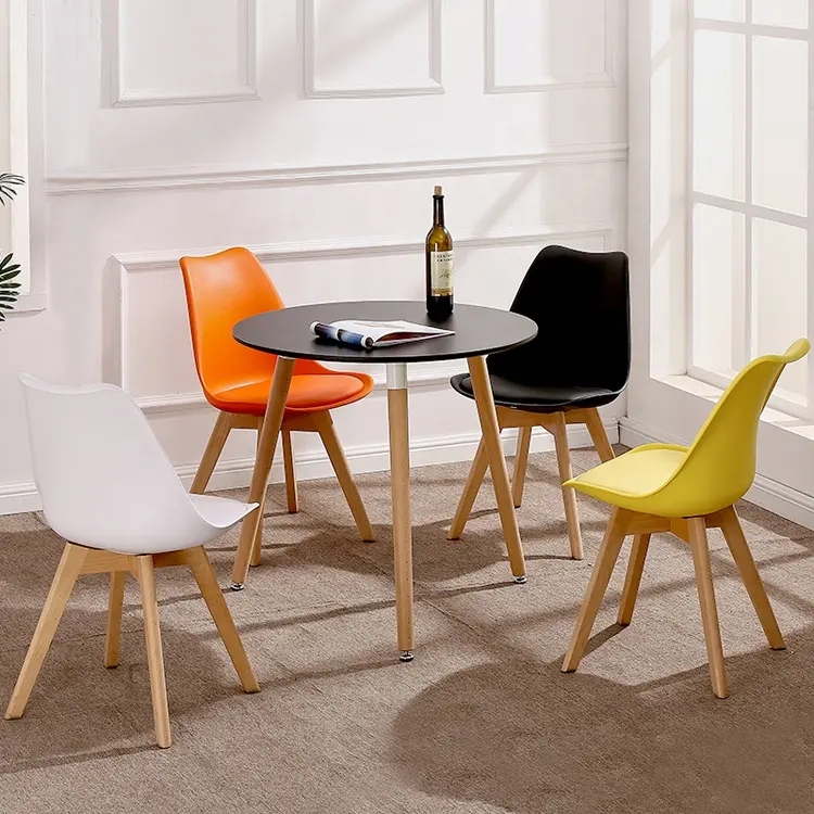 OEM Black Dining Chairs Plastic Mid Century Molded Plastic Chair Customized