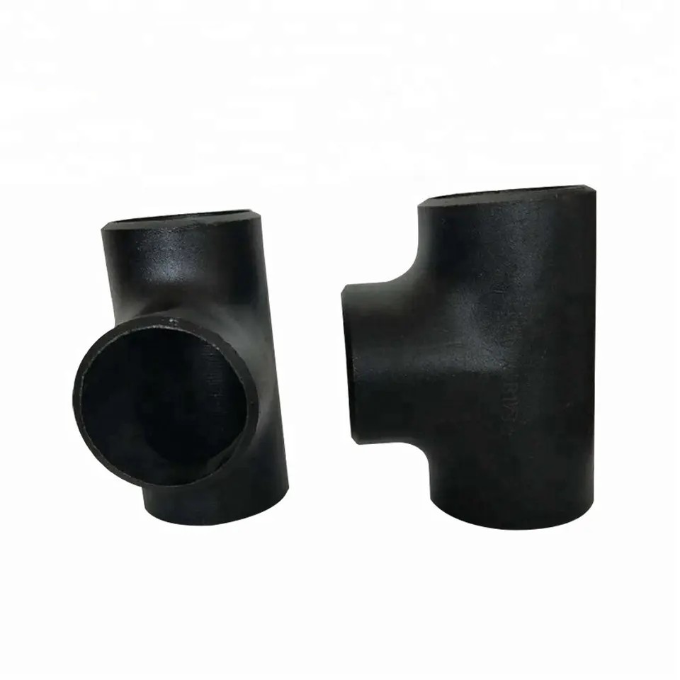 DN400 STD A234 WPB ASME B16.9 Equal Reducing Tee Fitting Black Seamless Pipe Fitting
