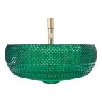 European Style Round Shaped Glass Vessel Basins Crystal Bathroom Wash Sinks