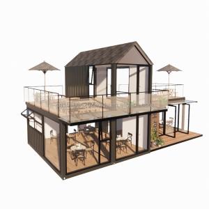 Quality 20FT 40FT Modern Simple Hotel 4 Bedrooms 1 Garage Prefab House Container Villa House Apex Roof Quick Assembled wholesale
